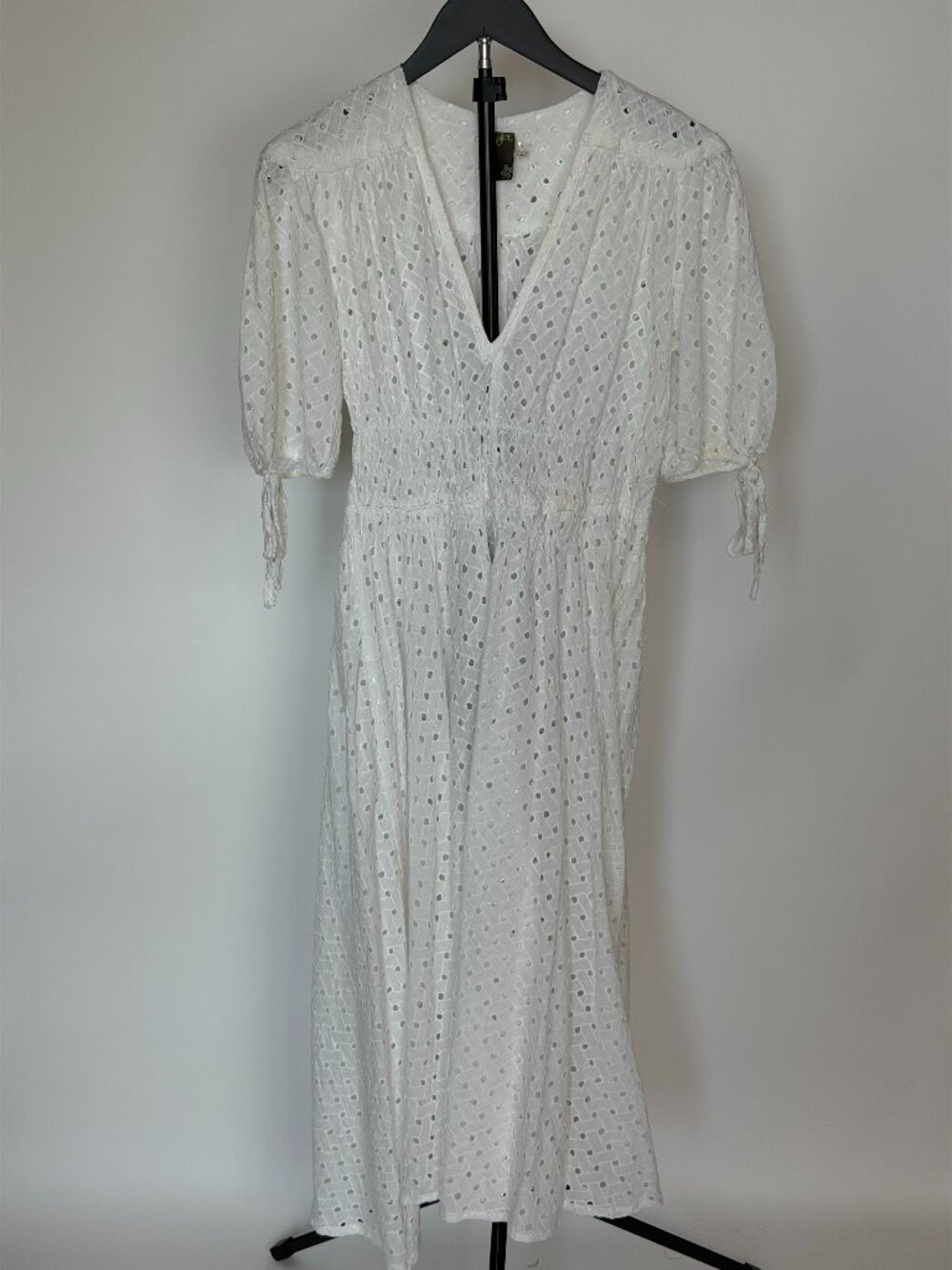 White Eyelet Midi Dress